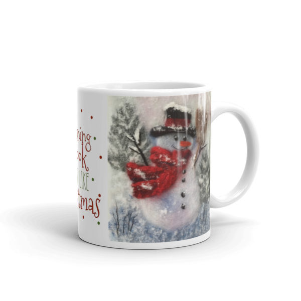 Ceramic Coffee Mug "Snowman With A Broom", Snowman Mug, Christmas Mug, Tea Cup