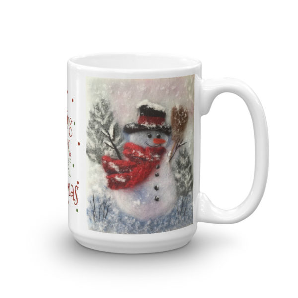Ceramic Coffee Mug "Snowman With A Broom", Snowman Mug, Christmas Mug, Tea Cup