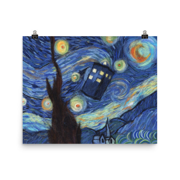 Poster Doctor Who Tardis Starry Night Van Gogh Art Print