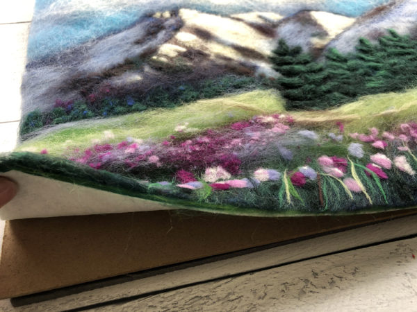 Wool Painting "Mountain Landscape" by Oksana Ball
