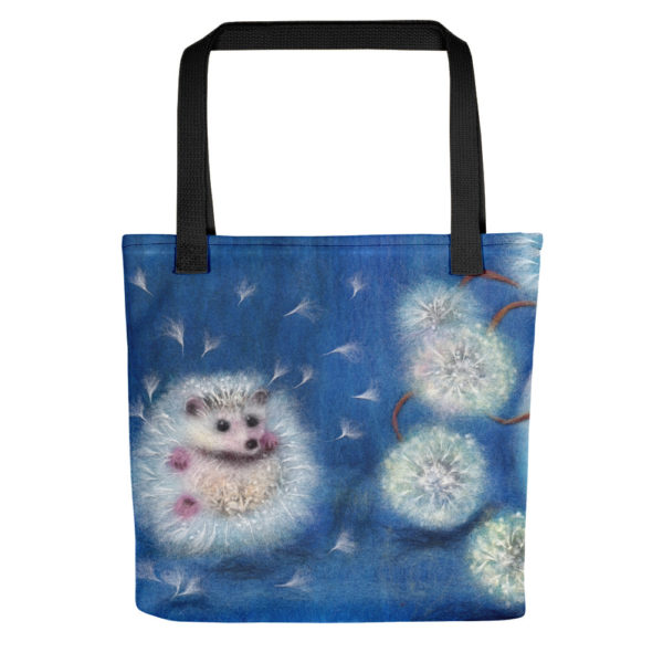 Animal Print Tote Bag "Hedgelion", Reusable Grocery Shopping Tote Bag, Fabric Shoulder Bag