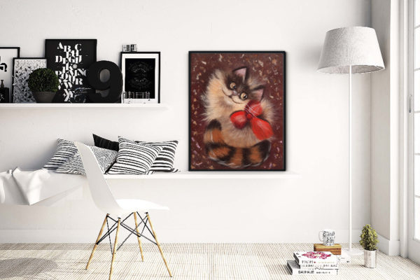 Animal Wall Art Print "Ginger Cat" Unique Cat Lover Gift