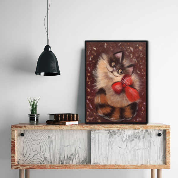 Animal Wall Art Print "Ginger Cat" Unique Cat Lover Gift
