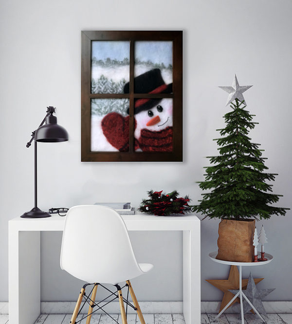 Poster "Snowman Looking In Window" | Artist Oksana Ball