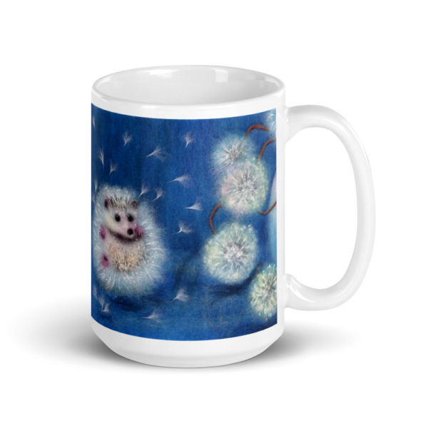 Ceramic Coffee Mug "Hedgelion", Animal Mug, Floral Mug, Tea Cup