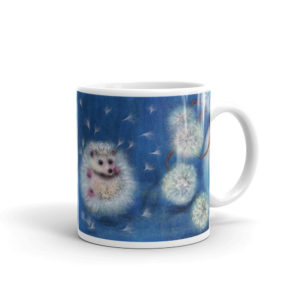 Ceramic Coffee Mug "Hedgelion", Animal Mug, Floral Mug, Tea Cup
