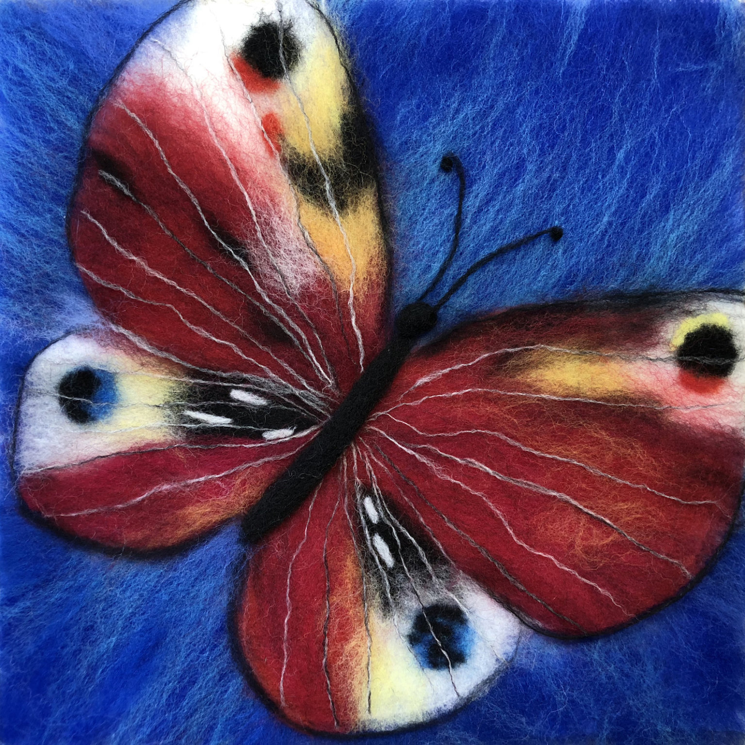 Original Wool Painting "Butterfly" by Oksana Ball