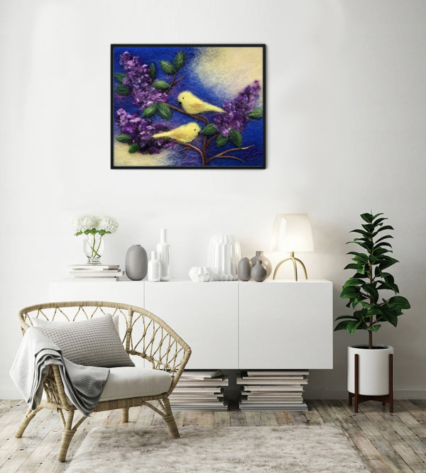 Poster "Birds On Branches Of Lilac" | Artist Oksana Ball