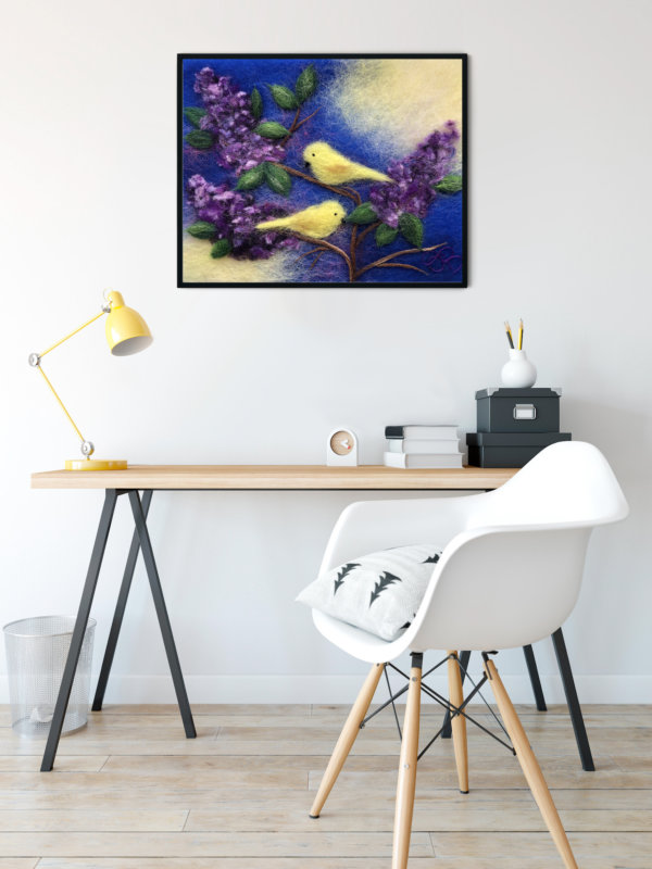Poster "Birds On Branches Of Lilac" | Artist Oksana Ball