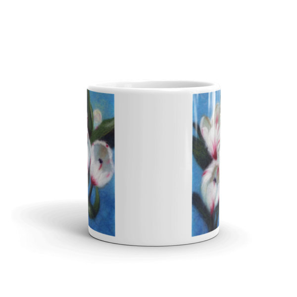 Ceramic Coffee Mug "White Tulips", Floral Mug, White Tulips Flowers Mug
