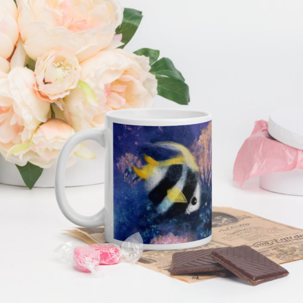 Ceramic Coffee Mug "Fish Under The Sea", Fish Mug, Nautical Mug, Tea Cup
