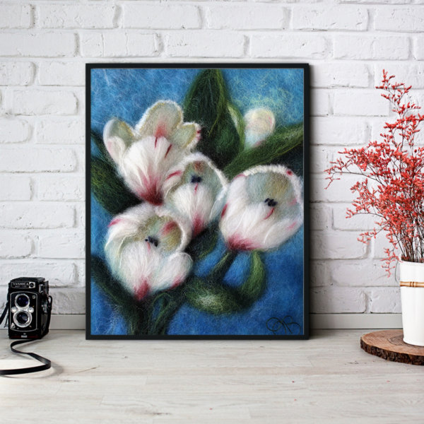Tulips Print White Flowers Poster Floral Wall Art Decor