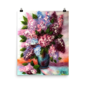 Floral Print Bouquet Of Lilacs Poster Still Life Wall Art Decor