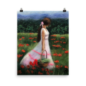 LandscLandscape Print Girl In Poppy Field Poster Nature Wall Art Decorape Print Girl In Poppy Field Poster Nature Wall Art Decor