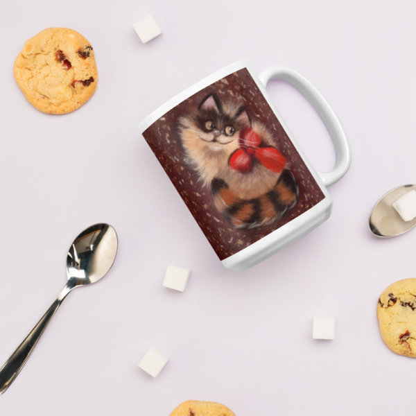 Ceramic Coffee Mug "Ginger Cat", Animal Mug, Cat Mug, Tea Cup