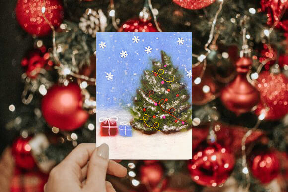 Christmas Greeting Card "Christmas Tree" With Envelope Blank Inside
