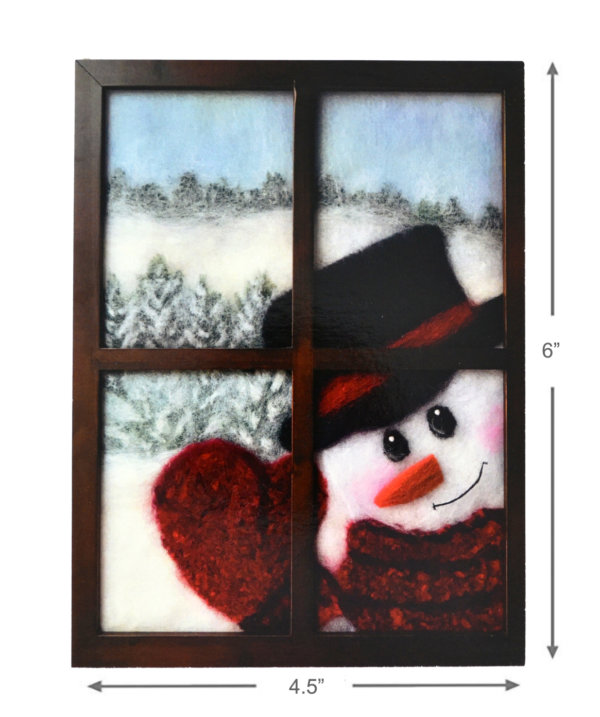 Christmas Greeting Card "Snowman Looking In Window" With Envelope Blank Inside