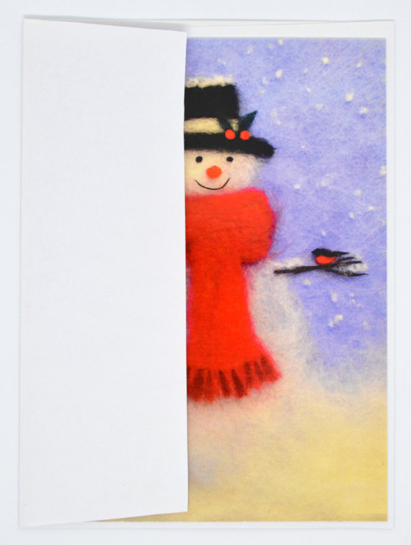 Christmas Greeting Card "Snowman" With Envelope Blank Inside