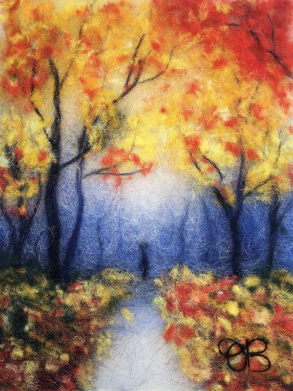 Wool Painting "Autumn Mood" by Oksana Ball