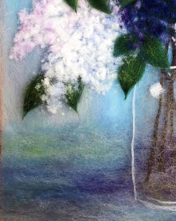 Wool Painting "Bouquet Of Lilacs" by Oksana Ball