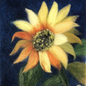 Wool Painting "Sunflower" by Oksana Ball