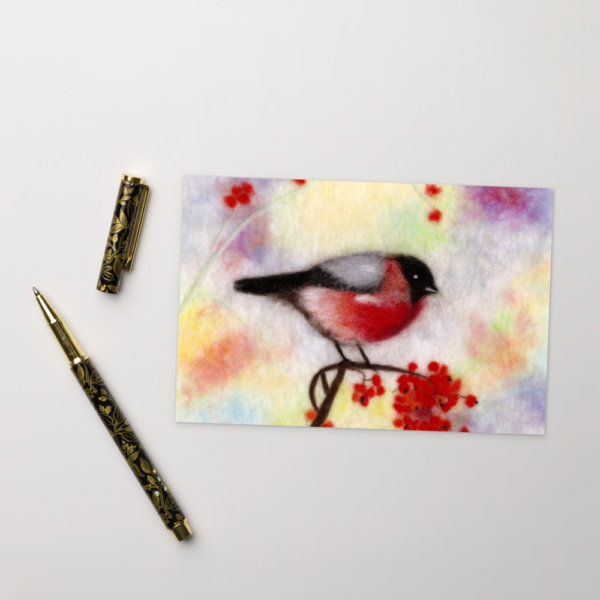Postcard "Colorful Bullfinch"