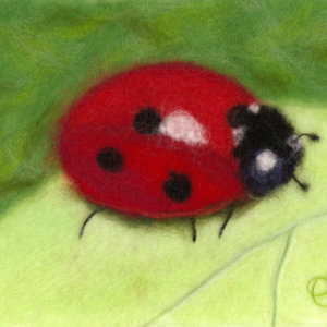 Wool Painting "Ladybug" by Oksana Ball