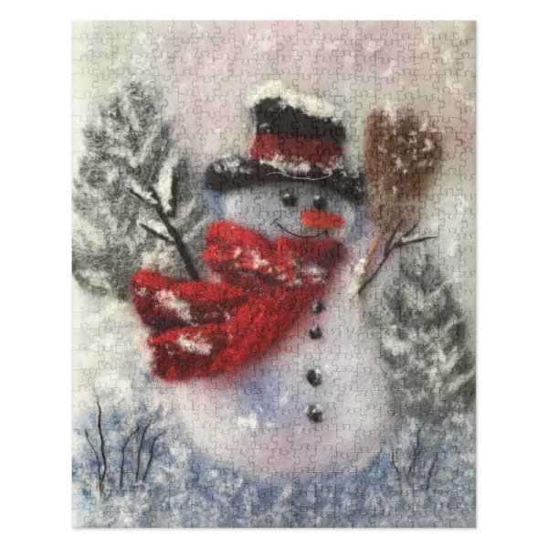 Jigsaw Puzzle "Snowman With A Broom"
