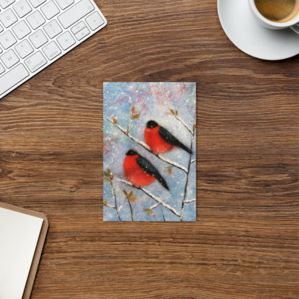 Postcard "Two Bullfinches"